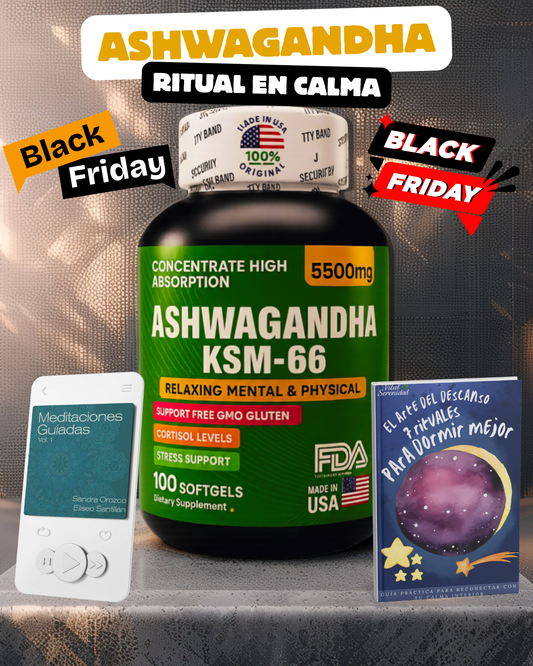 ASHWAGANDHA + 3 Bonus diferentes que te ayudarán a encontrar la calma