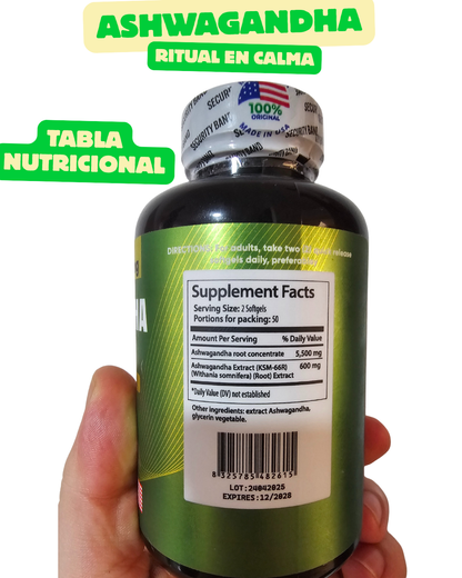 ASHWAGANDHA + 3 Bonus diferentes que te ayudarán a encontrar la calma
