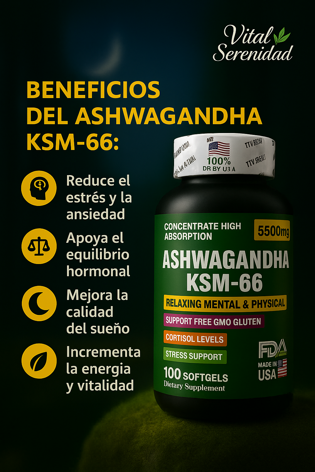 ASHWAGANDHA X1 La ansiedad no define tu destino. Hay una salida