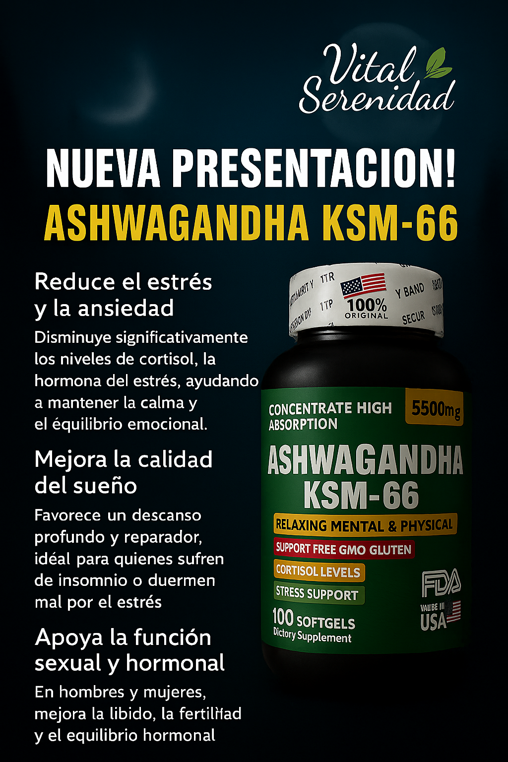ASHWAGANDHA X1 La ansiedad no define tu destino. Hay una salida